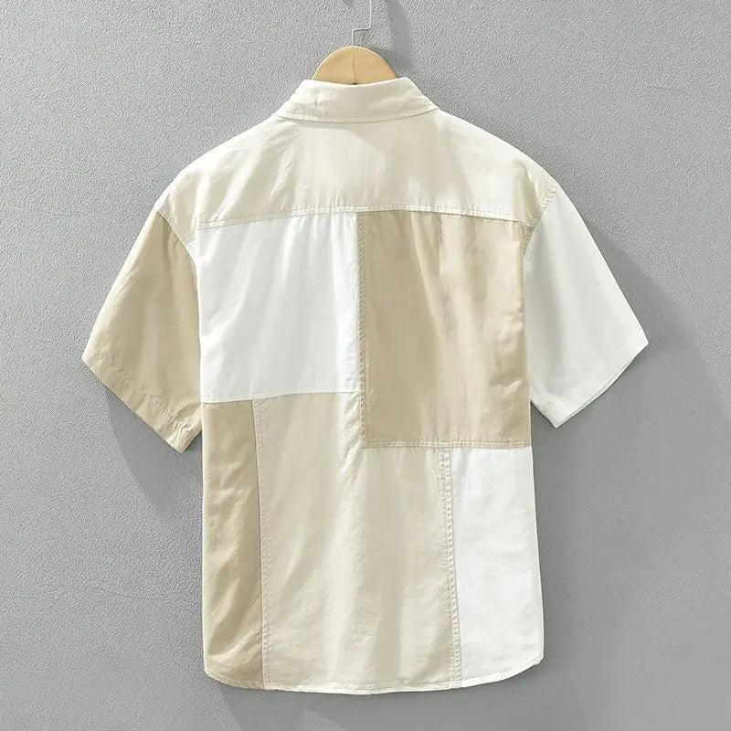 Korean Embroidered Splice Punk Shirt
