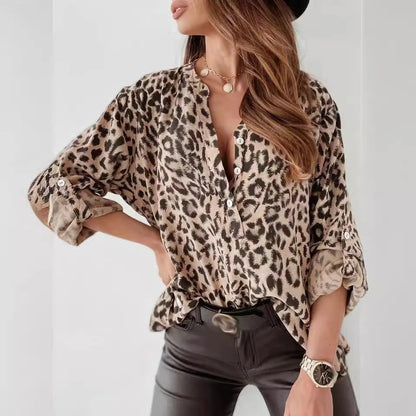 Wild Muse Leopard Print Button Shirt