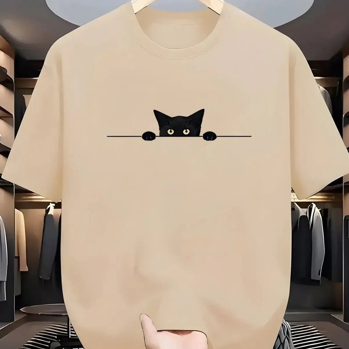 Cat Print Cotton Tee