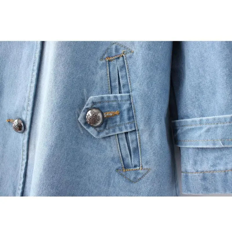 Cape Luxe Double-Breasted Denim Coat