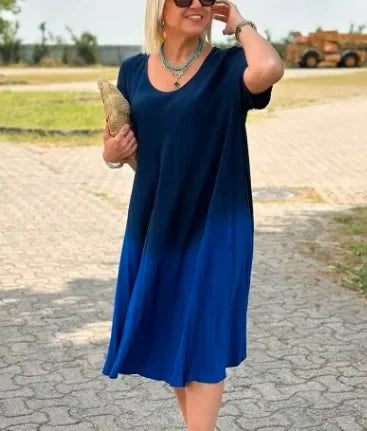 Luxe Flow Gradient Casual Dress