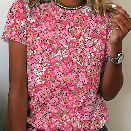 Elegant Floral Slim T-Shirt