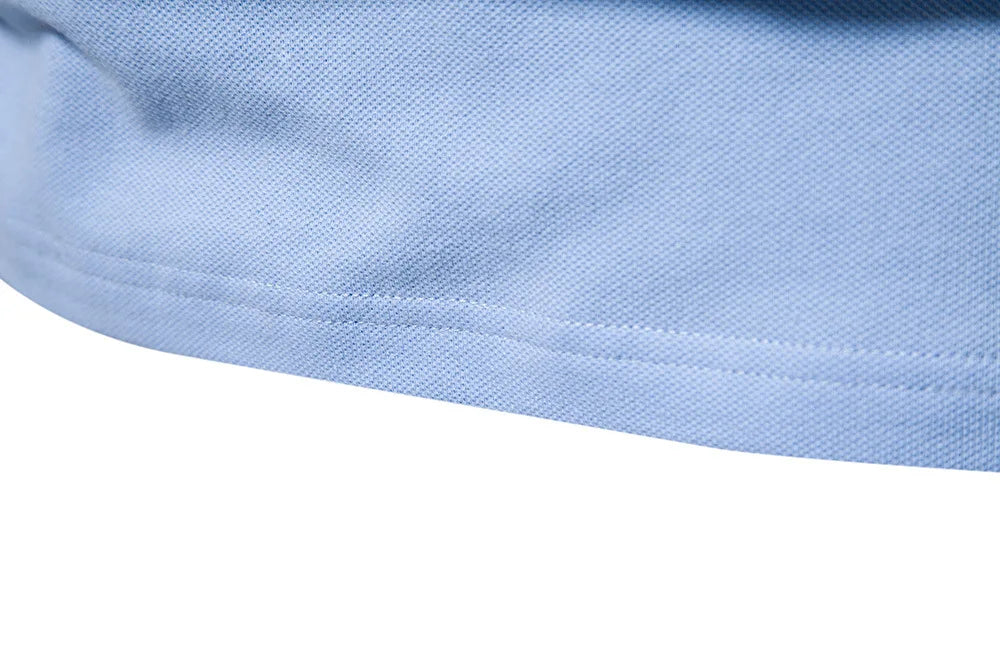 Embroidered European Stripe Polo Shirt