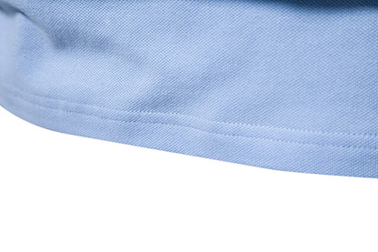 Embroidered European Stripe Polo Shirt