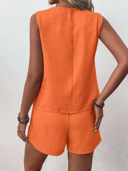 Breeze Charm V-Neck Shorts Set