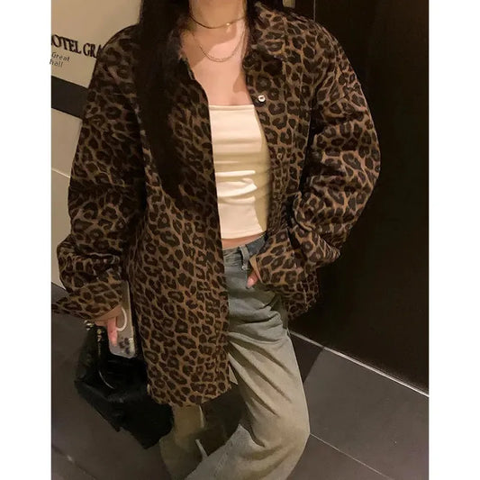 Women’s Leopard Print Shirt Jacket