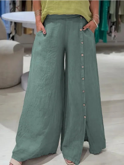 Breeze Flow Cotton Linen Wide Pants