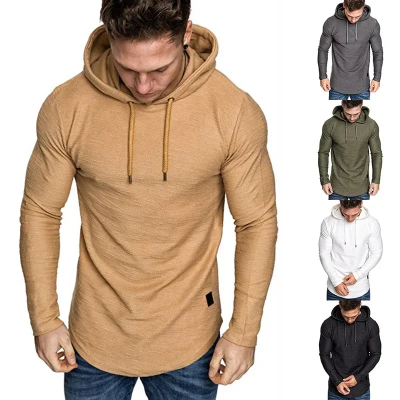 Patchwork Solid Color Men's Hoodie