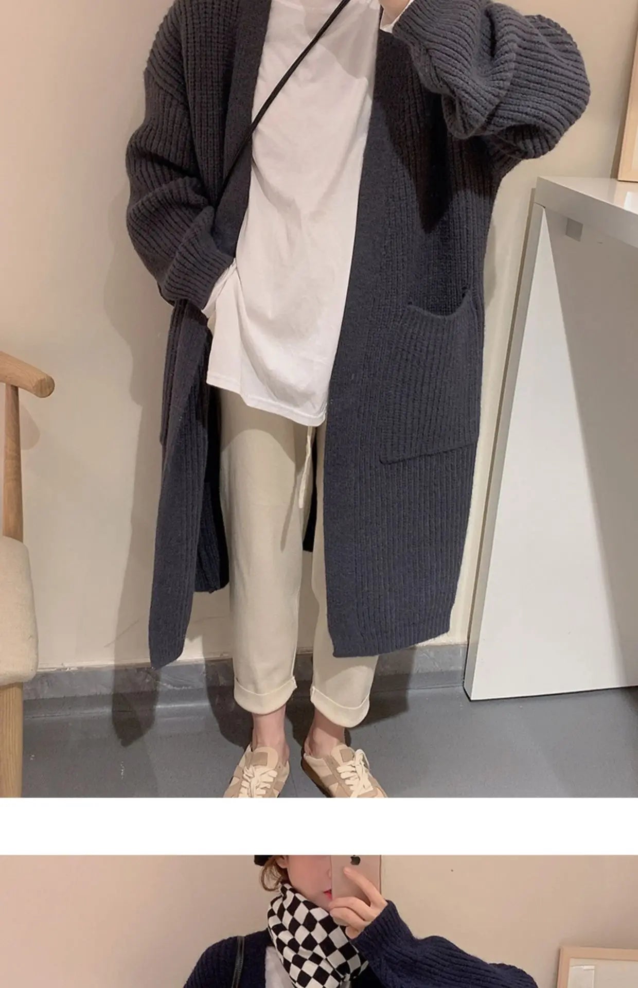Plush Wave Maxi Knit Pocket Cardigan