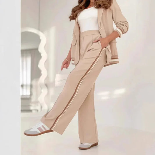 Women’s Stylish Button Coat Pant Set