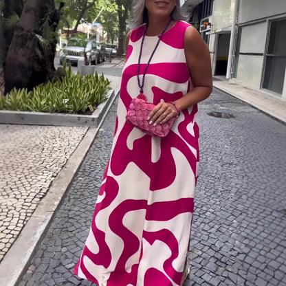 Stylish Print Sleeveless A-Line Dress