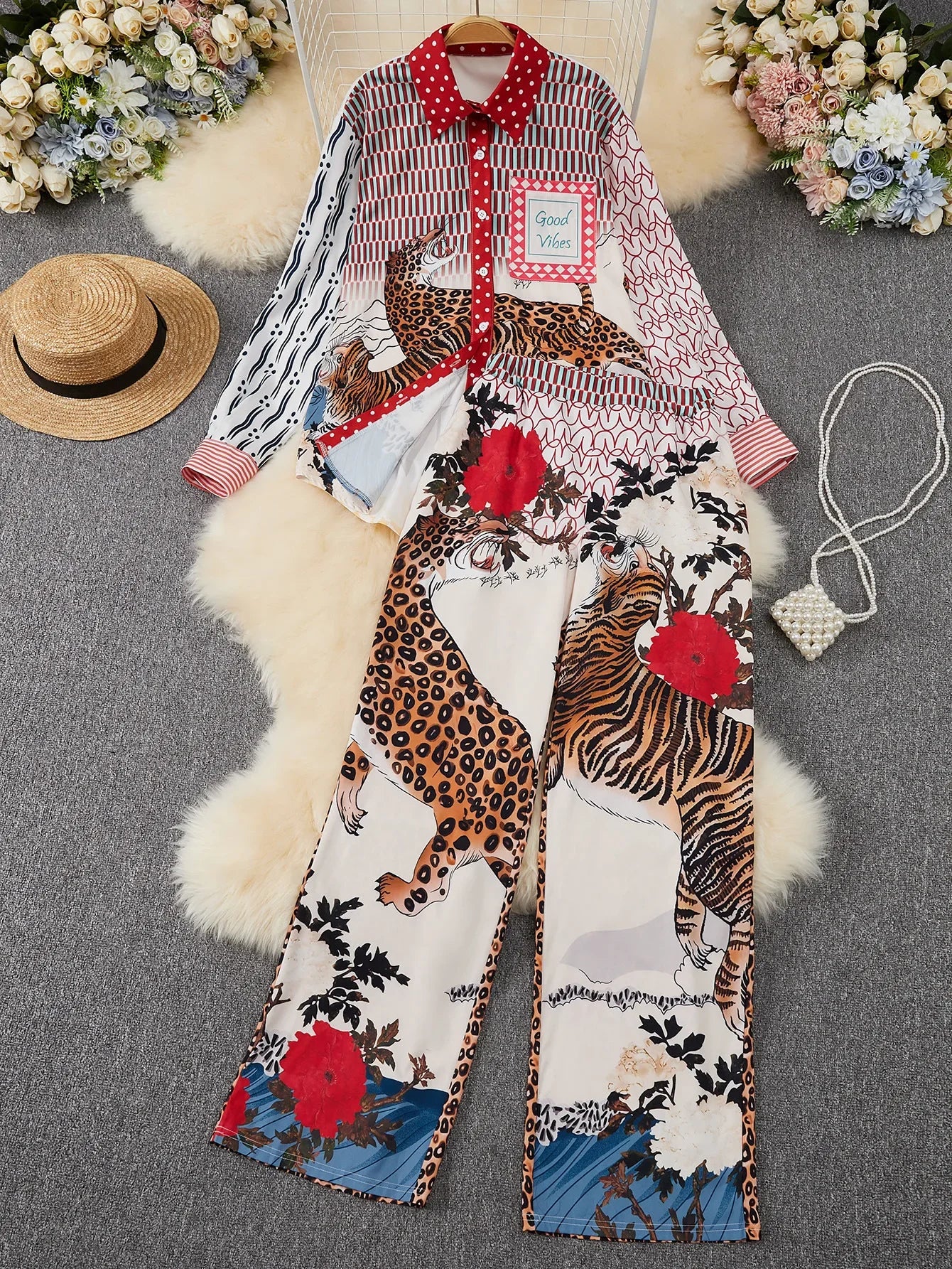 Vivid Layers Colorblock Skirt Set