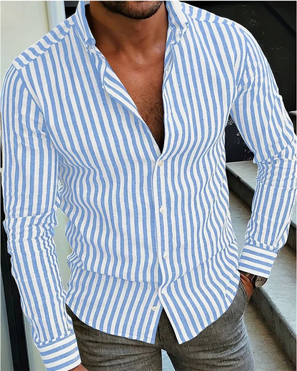 Striped Comfort Lapel Resort Shirt
