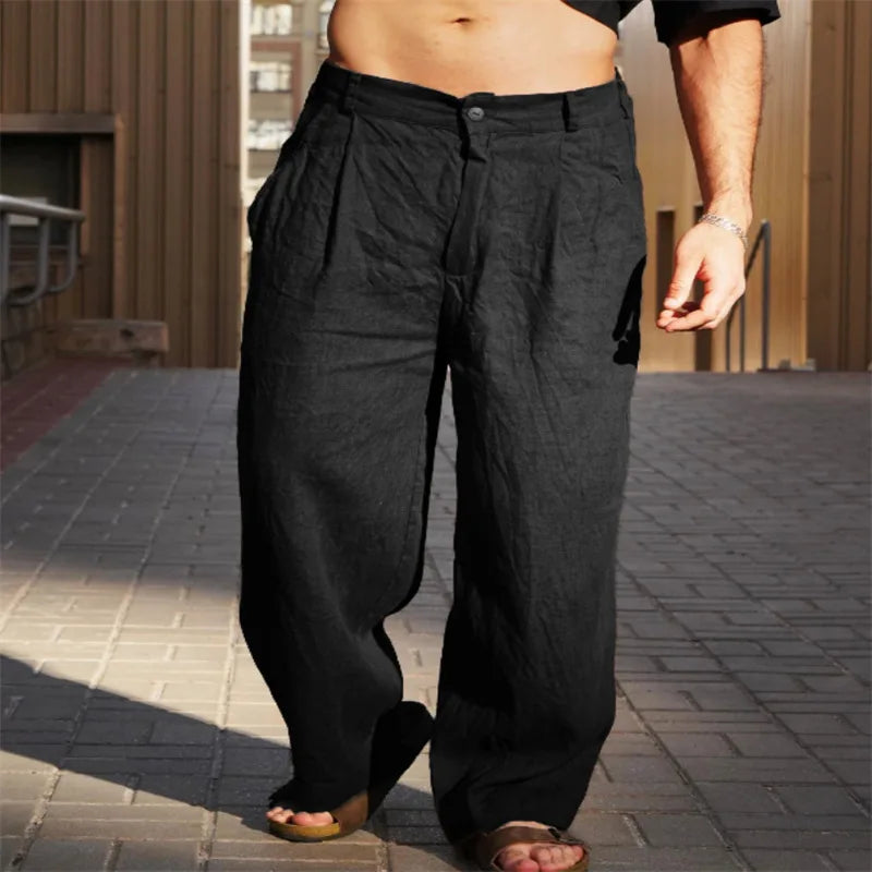 AirWeave Pleated Linen Jogger Pants