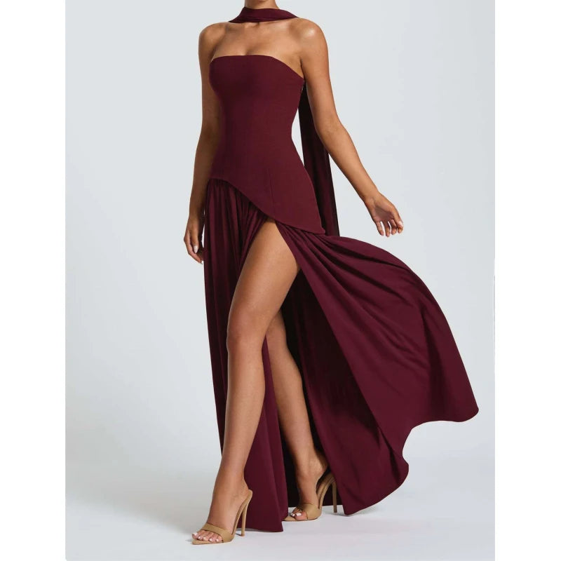 Midnight Charm Strapless Party Dress