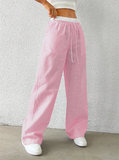 Striped Wide Leg Woven Pants