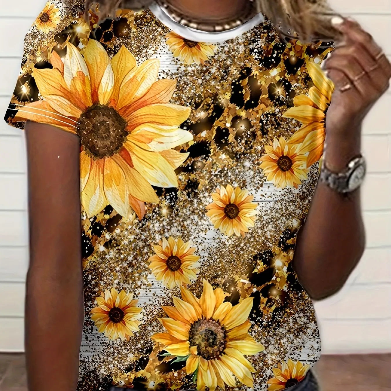 Elegant Floral Slim T-Shirt