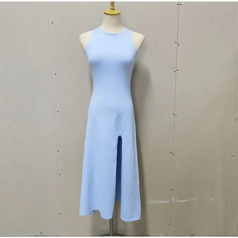 SculptKnit Sleeveless Split Midi Dress