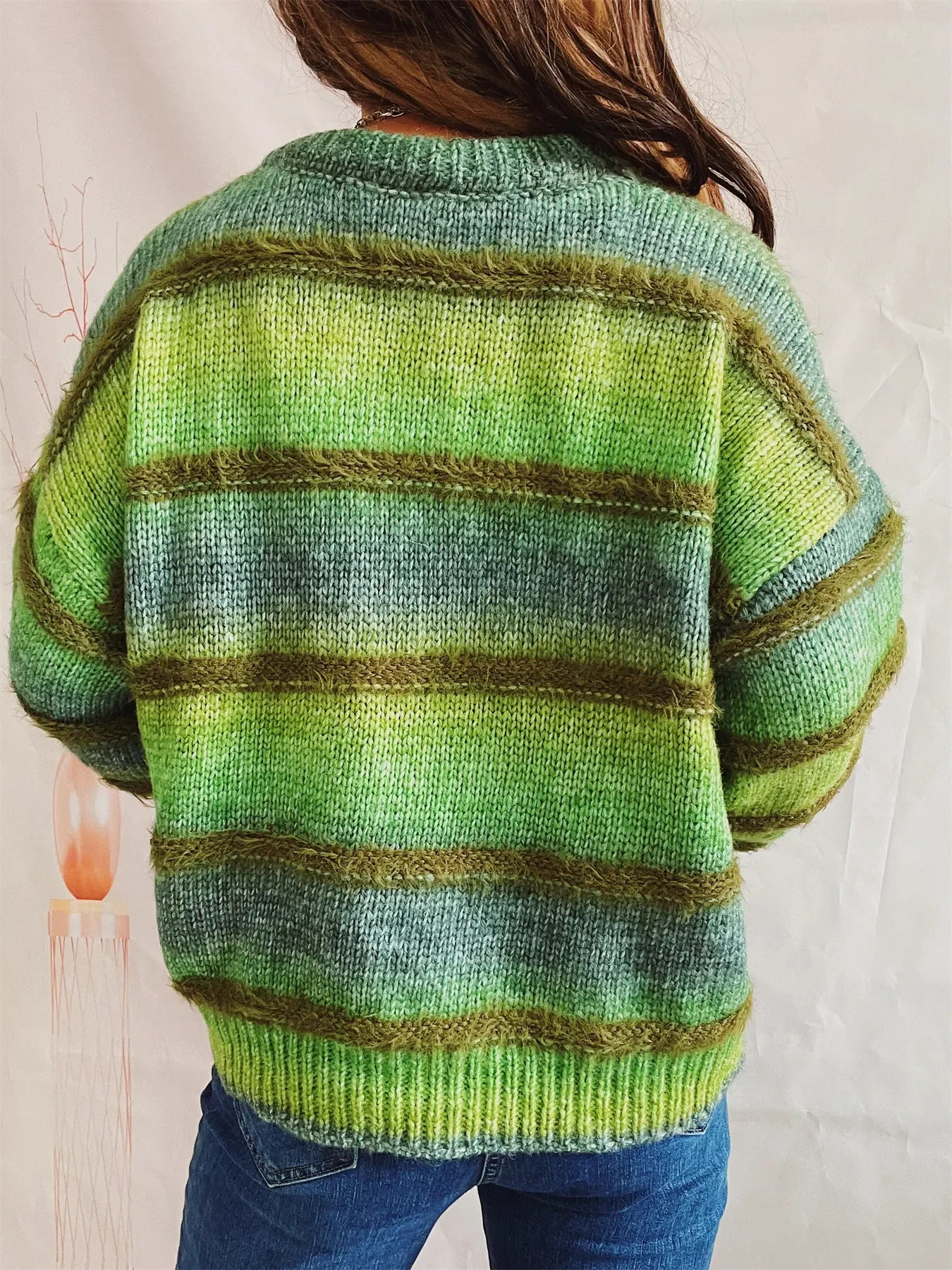 Cozy Gradient Stripe Knit Sweater