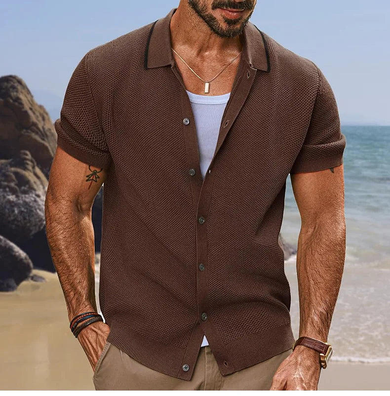 Luxe Breeze Knit Polo Shirt