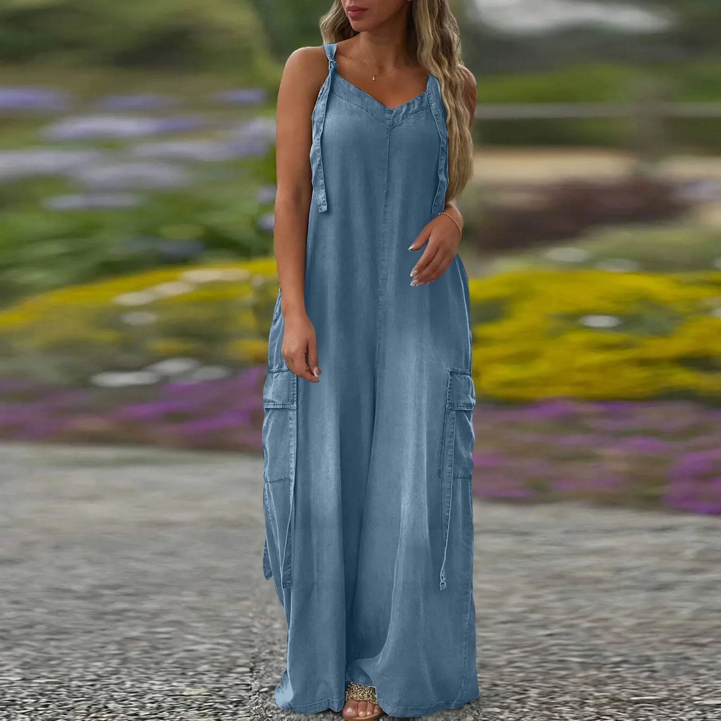 Effortless Charm V-Neck Jumpsuit