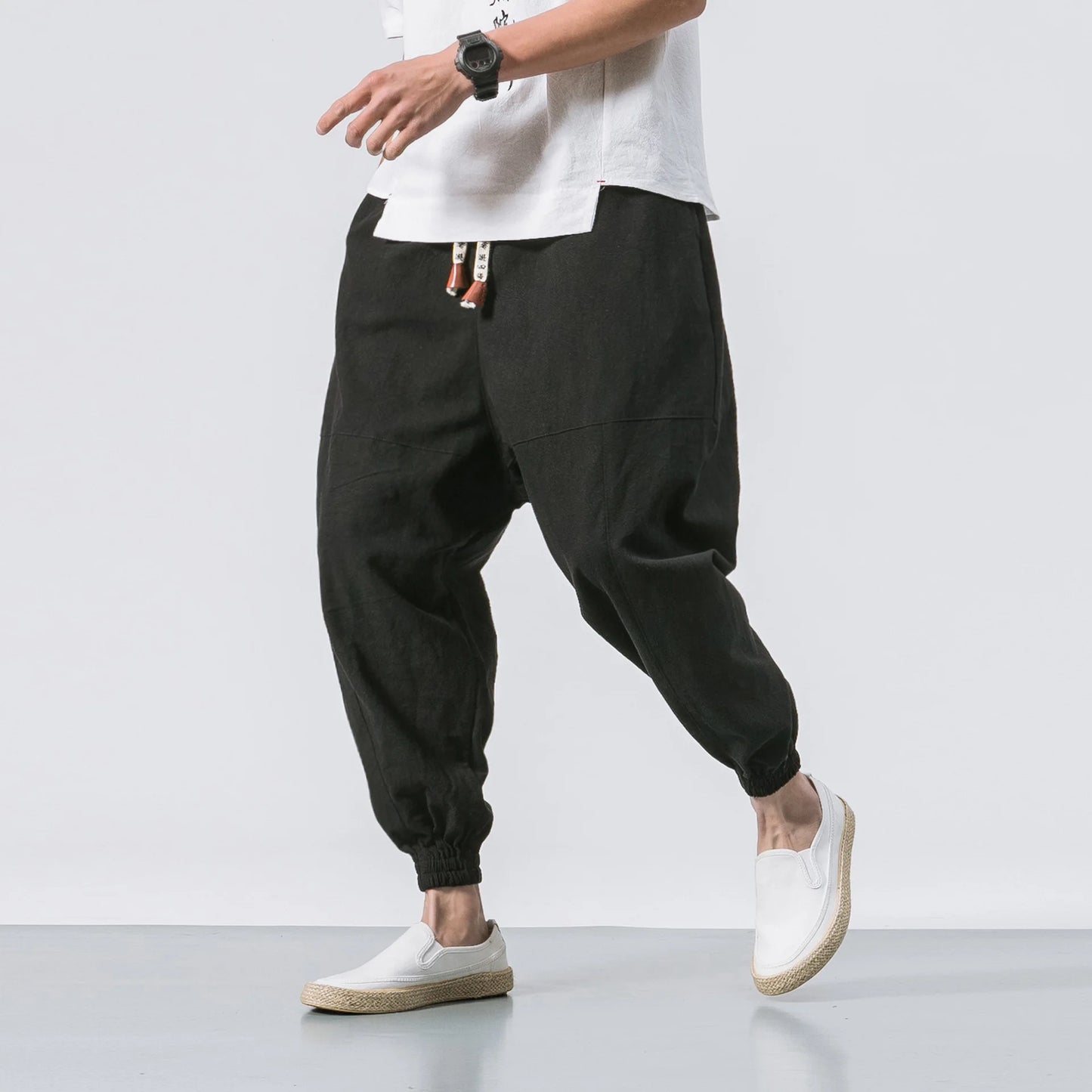 Zen Flow Oversized Linen Harem Pants