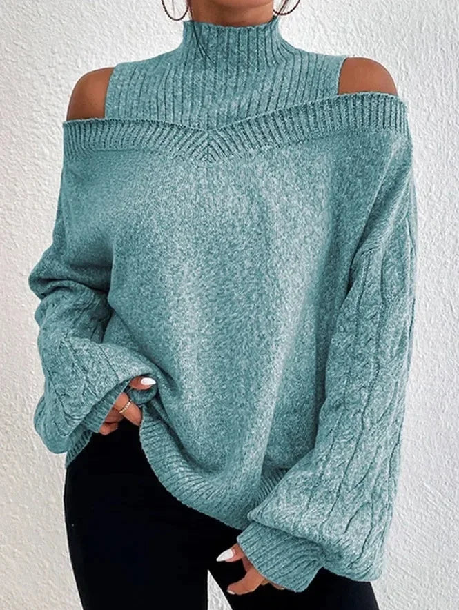 Shoulder-Baring Loose Knitwear Sweater