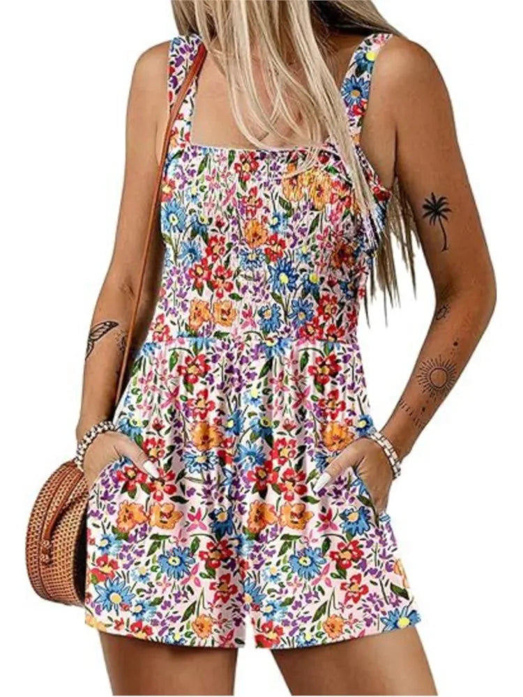 Trendy Square Neck Sleeveless Jumpsuit