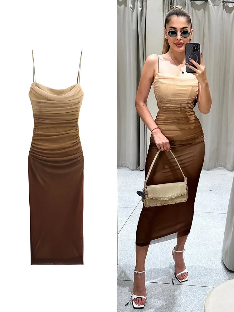 HazeGlam Gradient Backless Slip Dress