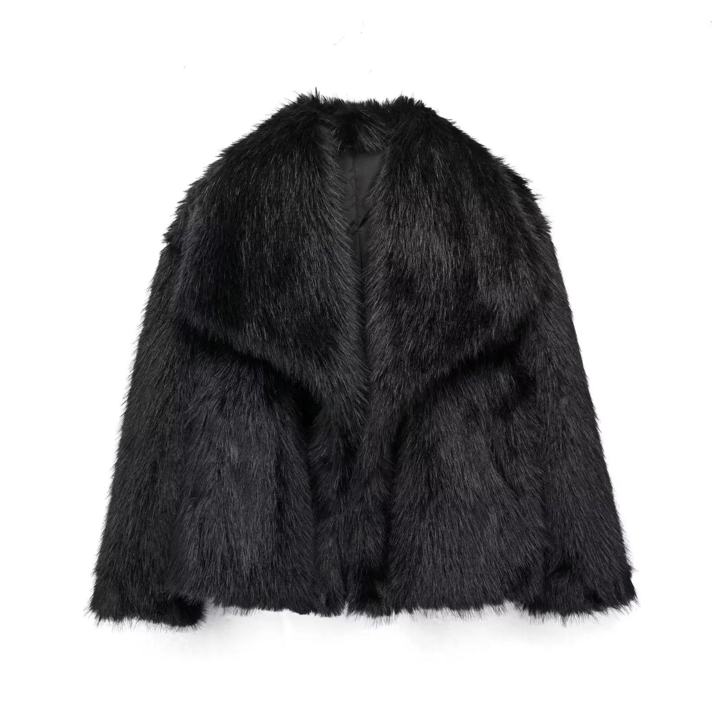 Fur Belle Turn-Down Collar Jacket
