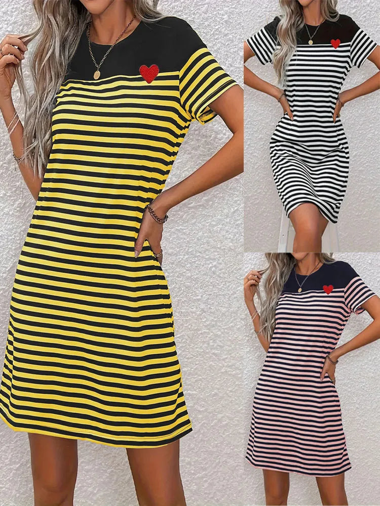 Modern Black & White Knit Dress