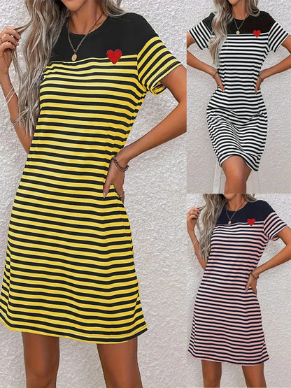 Modern Black & White Knit Dress