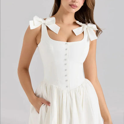 Elegant Charm Bow A-Line Dress
