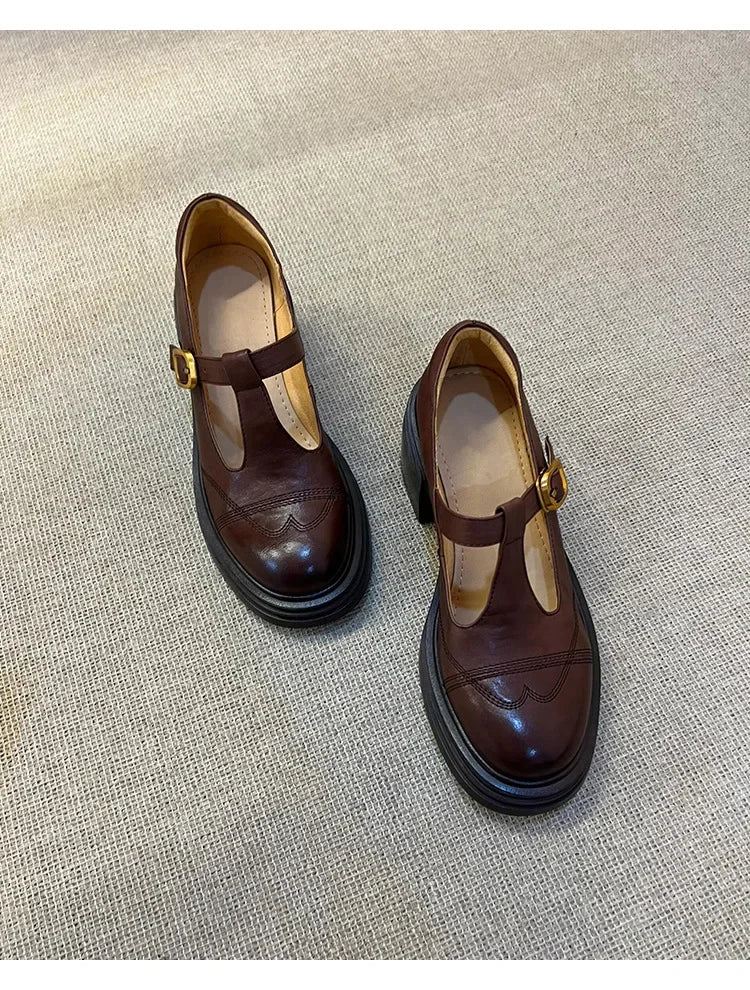 British Style Chunky Heel Mary Janes