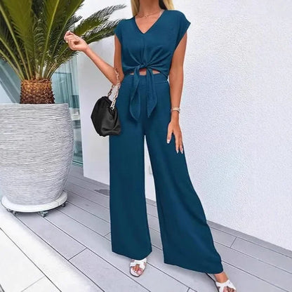 Women's Summer Belted 2-Piece Set