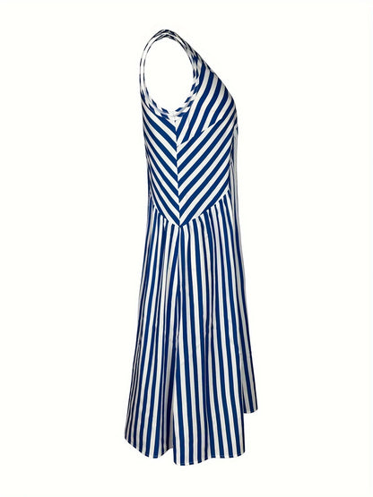 Chic Summer Casual Loose Stripe Dress
