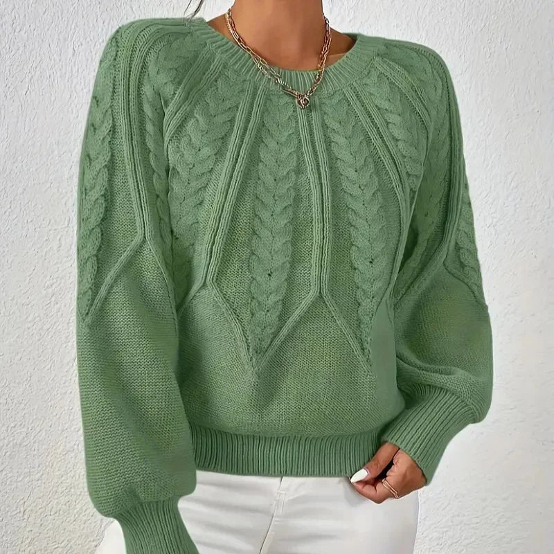 Women’s Neck Sweater — Chic Solid Knitwear