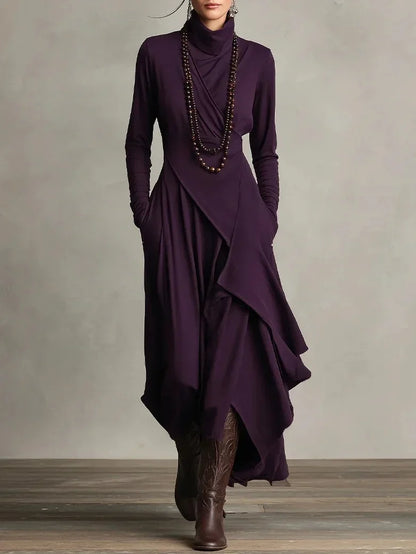 Vintage Turtleneck Pocket Mini Dress