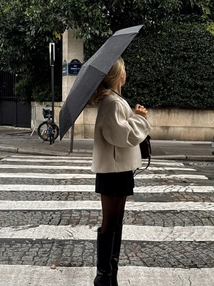 Chic Elegance Cropped Winter Coat