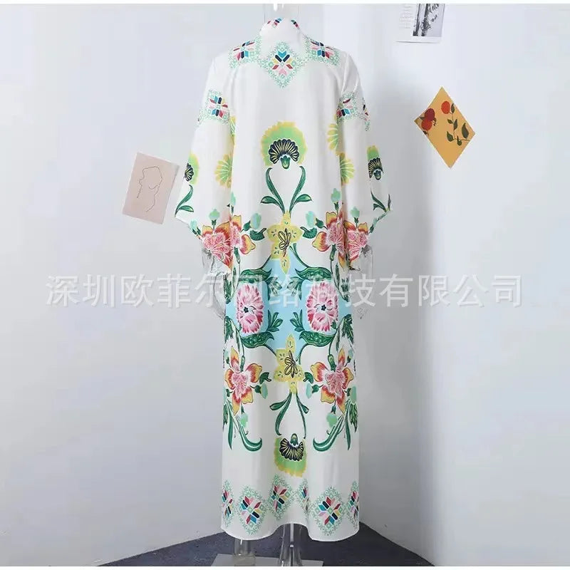 Vintage Muse Printed Maxi Dress