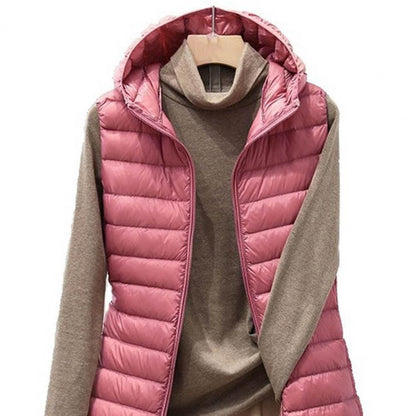 ThermaGlow Hooded Mid-Length Vest Coat