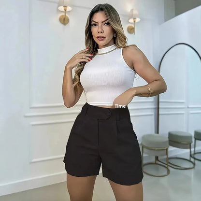 Breeze Line High Waist Wide Shorts