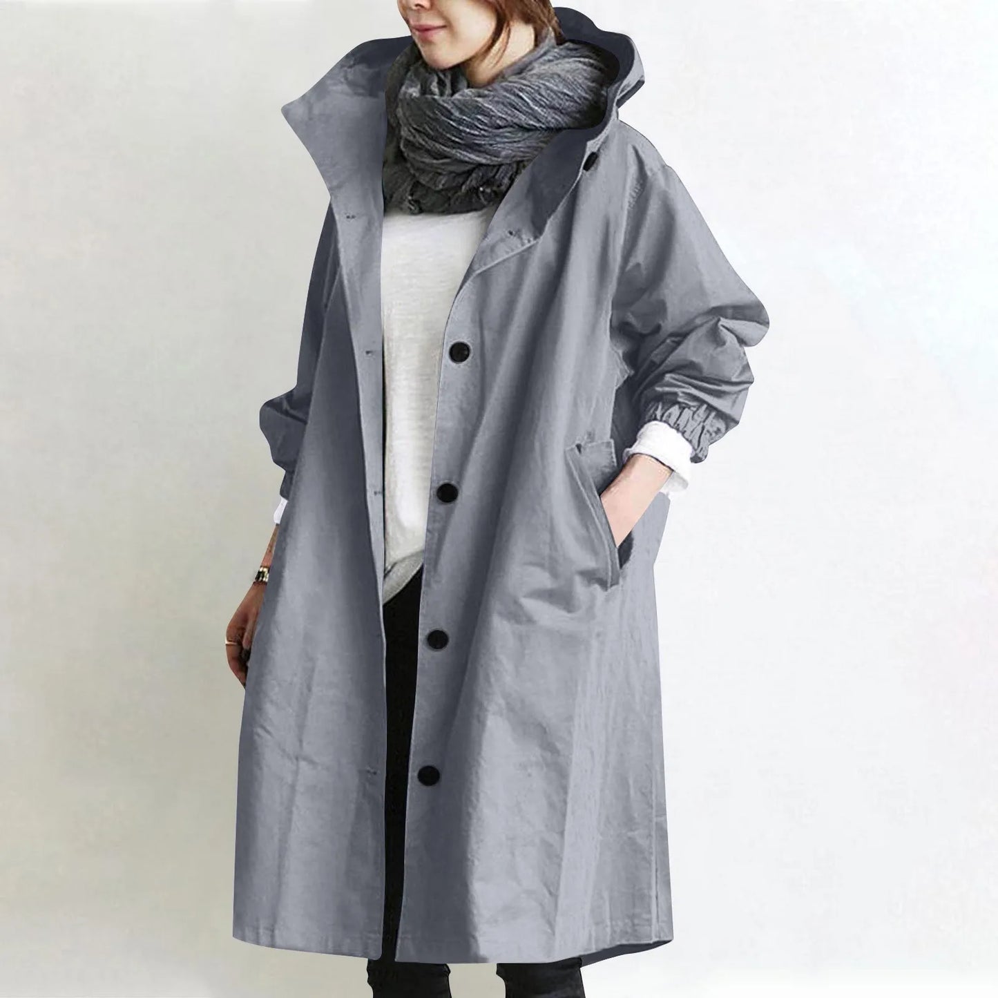 Women’s Long Hooded Trench Coat