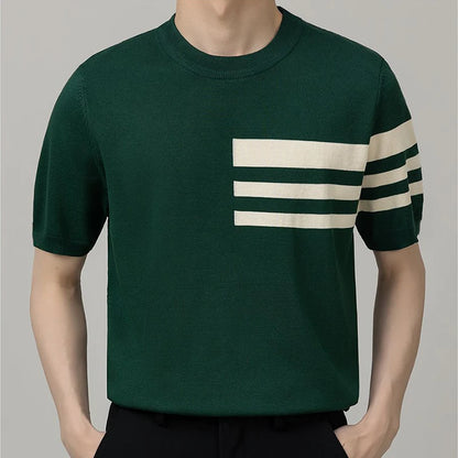 British Style Color-Block Knit Tee