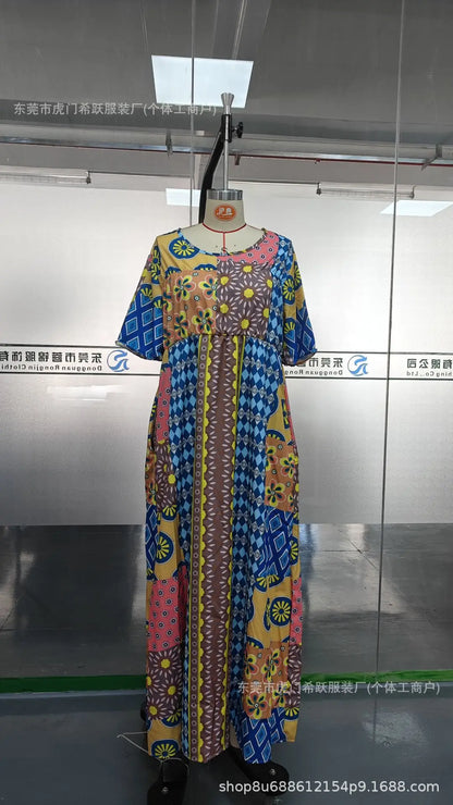 Boho Grace Retro V-Neck Dress