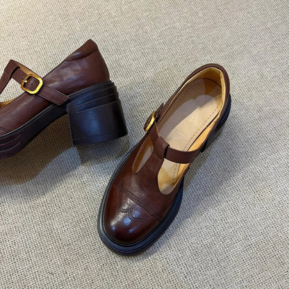 British Style Chunky Heel Mary Janes