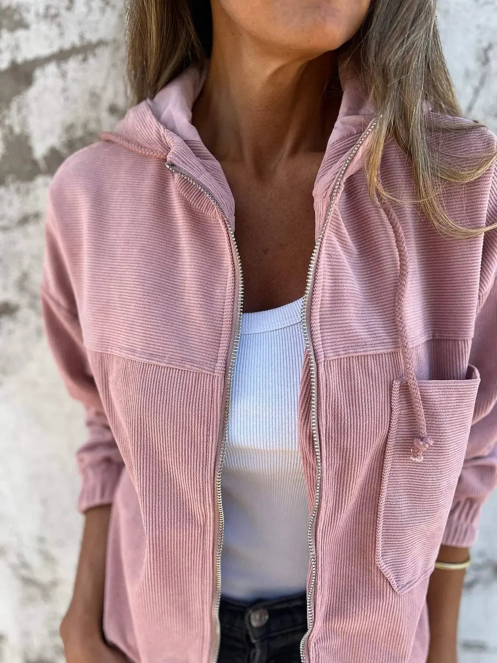 Elegant Women Hooded Jacket