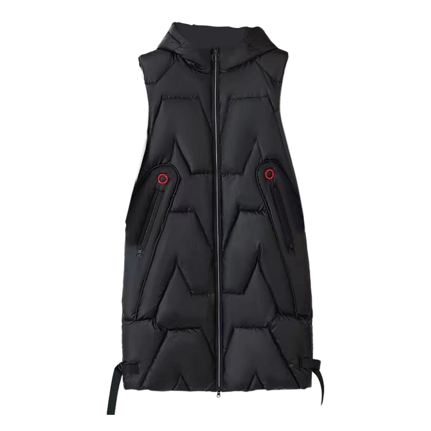 ThermaGlow Hooded Mid-Length Vest Coat