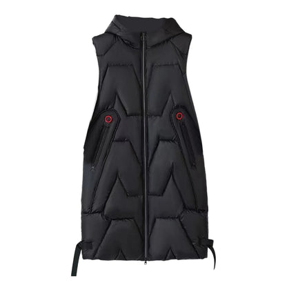 ThermaGlow Hooded Mid-Length Vest Coat
