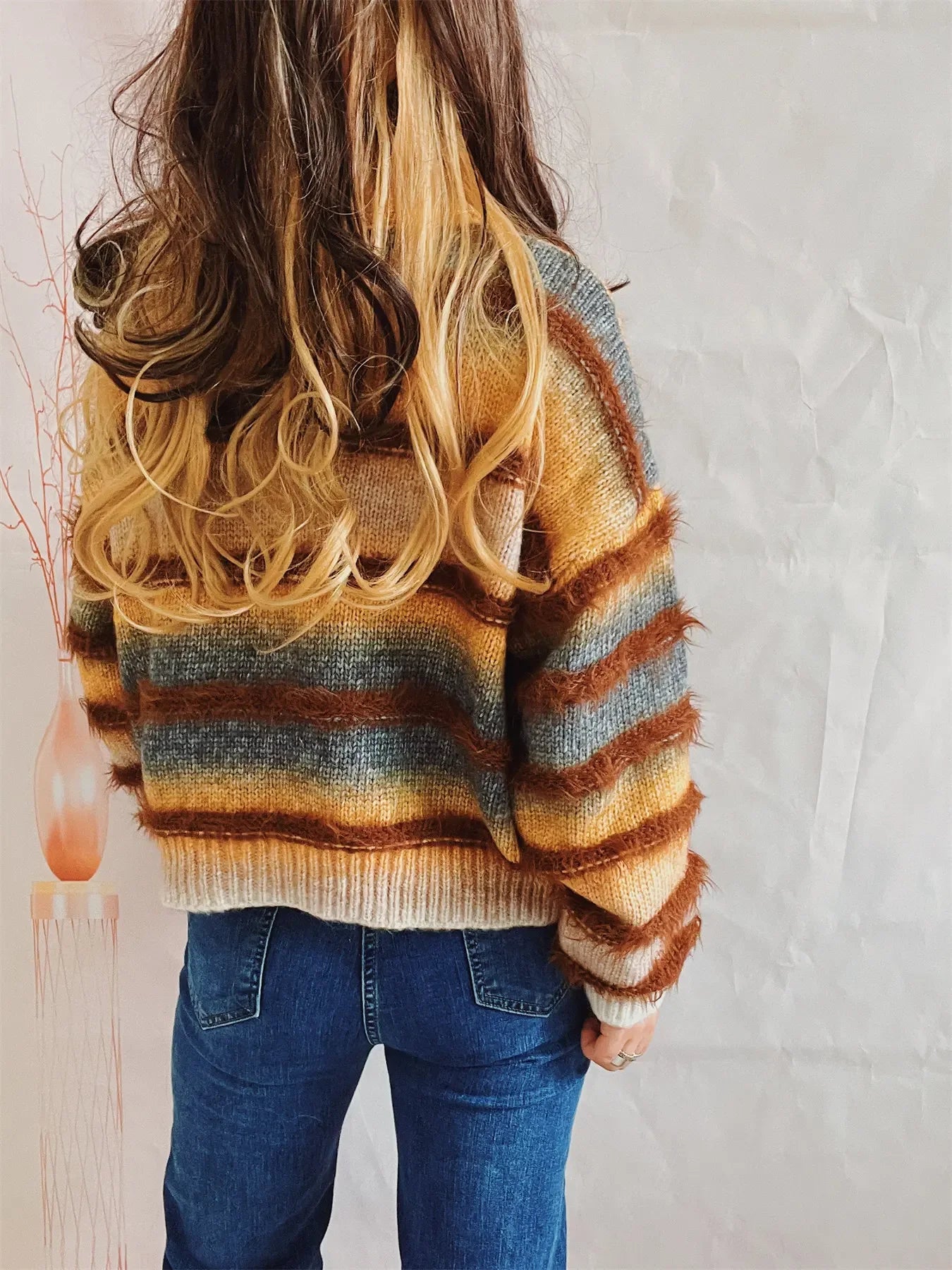 Cozy Gradient Stripe Knit Sweater